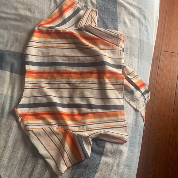 Zaful bathing suit coverup top, grey, red, orange, white size medium - Picture 4 of 4